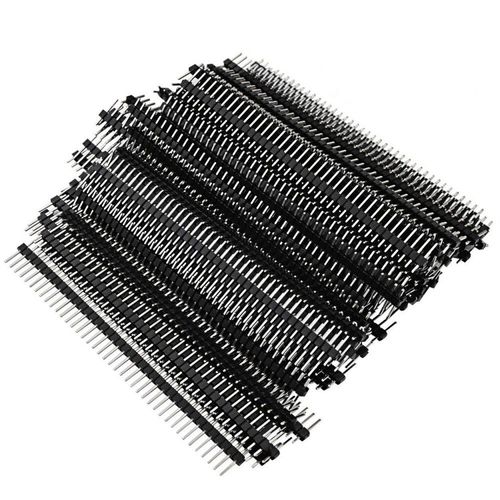 Bande de connecteur pour Arduino,200 pices,40 broches 1x40,simple range,mle,2.54 broches cassables,noir