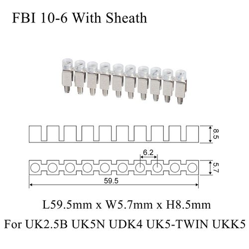 Bande De Connexion  Pont Parallle Central Fbi 10-10,Circuit Britannique Fixe,Rail Din,Vis,Bornier,Accessoire Fbi10-10 - Type [Fbi 10]-6with Sheath