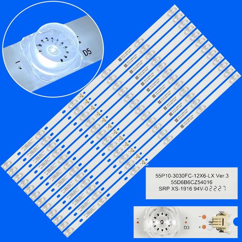 Bande de rtro-clairage LED pour 55C815K 55C715 55C78 55C811 55C715 55C717 55C716 TCL-55P10-3030FC-12X6-LX 20200106 YHF-4C-LB5506-YH10J Blue light Espagne