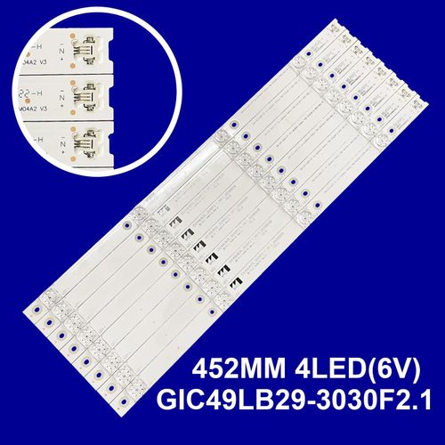 Bande de rtro-clairage LED pour THOMSON 49UD6596 TCL 49P3F L49P3CFS 49P3C D49A620U B49A81S-UD L49P1-UD L49P2-UD GIC49LB29-3030F2.1 1kit-8pcs