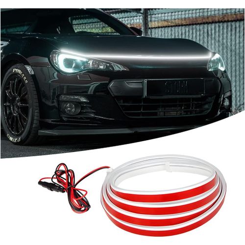 Bande Lumineuse Led Pour Capot De Voiture, 12 V, 180 Cm, Feux De Jour Dynamiques Ultra-Lumineux, Barre Lumineuse Dcorative Extrieure tanche, Kit D'clairage Moteur Pour Voitures, Suv Et Camions.