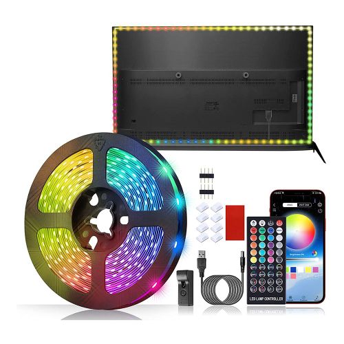 Bande lumineuse RGB LED intelligente, tlcommande infrarouge, Bluetooth, Compatible TV, Camping, maison, salle de bain, dcor