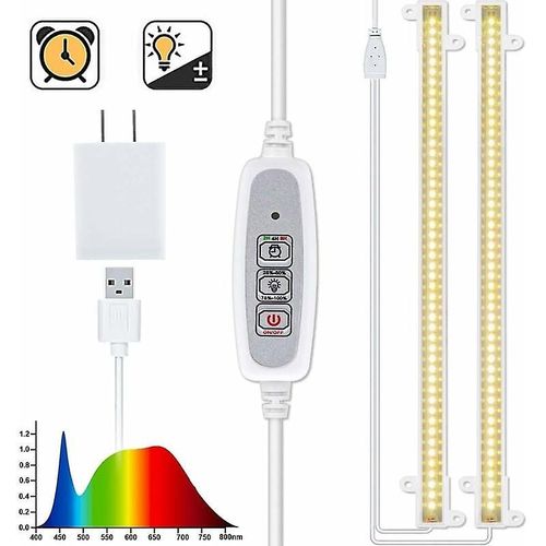 Bandes Lumineuses Led  Spectre Complet Pour Plantes D'intrieur, Minuterie Marche/Arrt Automatique, Lampe De Culture 20 W, Intensit Variable Sur 4 Niveaux, Barre Lumineuse Solaire  96 Led, Pour Spignes