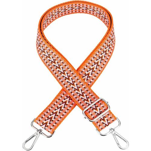 Bandoulire pour femme, ceinture de rechange rglable, fermoir en argent (orange)-