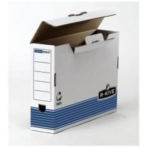 Bankers Box - Bote De Classement - 100 Mm - Folio - Blanc Avec Bande Colore Bleue