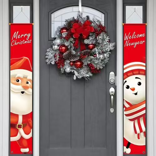 Bannire De Nol Bonhomme De Neige Bannire Porte Bienvenue Joyeux Nol Signe De Porche Bannire De Nol Suspendues D'entre