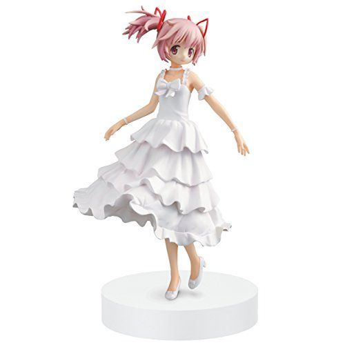 Banpresto Puella Magi Madoka Magica 7.1-Inch Madoka Kaname Figure, White Dress Version