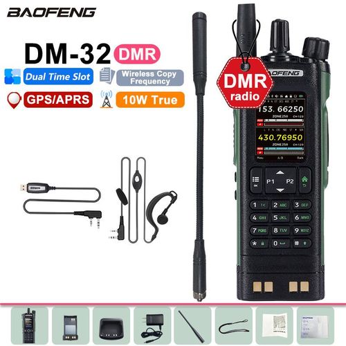 Baofeng DM-32 DMR Digitale talkie-walkie 10W GPS APRS double emplacement pour temps analogique niveau 1 et 2 chargeur type-c UV-32 jambon Radios bidirectionnelles - Type Goose-H-Pro-EURO