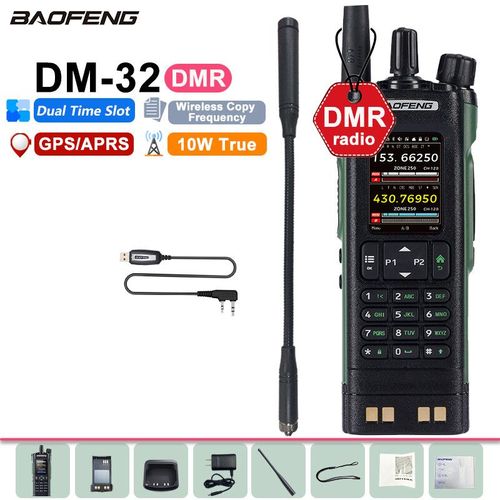 Baofeng DM-32 DMR Digitale talkie-walkie 10W GPS APRS double emplacement pour temps analogique niveau 1 et 2 chargeur type-c UV-32 jambon Radios bidirectionnelles - Type Goose-Program-EURO