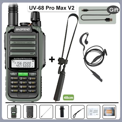 Baofeng UV-68 Pro Max V2 10W IP68 talkie-walkie tanche haute puissance CB jambon longue porte UV-S22 Pro V2 UV-98 Pro Radios portables - Type G-48-Headset
