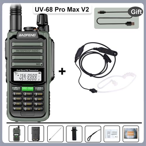 Baofeng UV-68 Pro Max V2 10W IP68 talkie-walkie tanche haute puissance CB jambon longue porte UV-S22 Pro V2 UV-98 Pro Radios portables - Type G-Acoustic Headset
