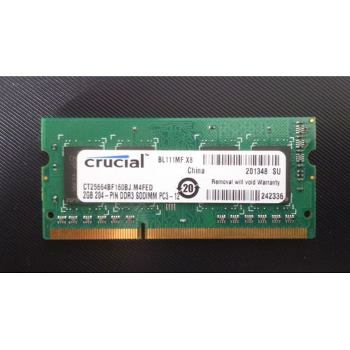 Barette de mmoire 2 GB 204 PIN DDR3 SODIMM PC3-12