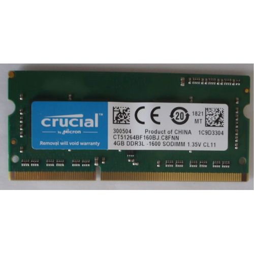 Barette mmoire Crucial 4GB 1600Mhz DDR3L