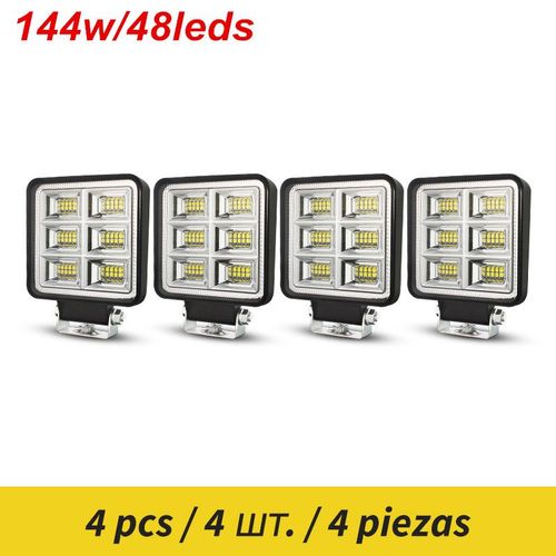 Barra-Lumire Led Carre Pour Camion,Lumire De Travail Et De Conduite,Voiture Automatique,Vhicule Tout-Terrain 4x4,12v,24v - Type 4 Pcs #A