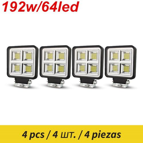 Barra-Lumire Led Carre Pour Camion,Lumire De Travail Et De Conduite,Voiture Automatique,Vhicule Tout-Terrain 4x4,12v,24v - Type 4 Pcs #B