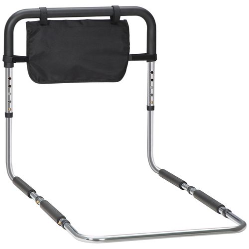 Barre De Redressement De Lit Rglable En Hauteur - Poigne D'appui Pour Le Lit - Barre D'appui De Lit Avec Rangement - Acier Noir