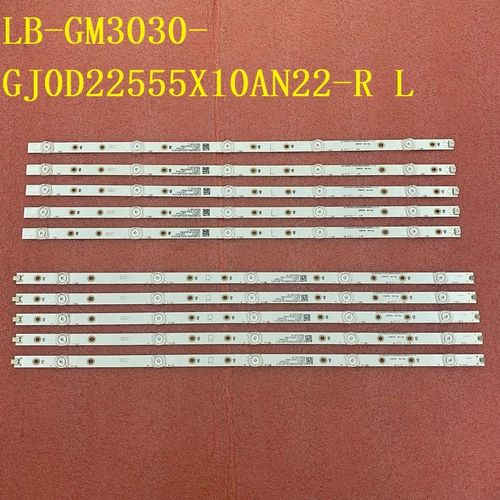 Barre LED 10 pices/ensemble, pour LB-GM3030-GJ0D22555X10AN22-R-1-H L T 55PUS7304 55PUS6704 55PUS7394 55PUS7504 TPT550J1-QUBH84.K 55PUS6754 Nipseyteko