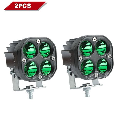 Barre Lumineuse De Travail Led Rouge Et Verte,Projecteurs Carrs,Phares Antibrouillard De Conduite,Lumires De Sauna Automatiques Pour Camion De Voiture Tout-Terrain 4x4,12v,24v,3 - Type 2pcs Green