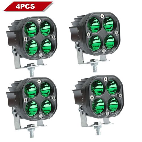 Barre Lumineuse De Travail Led Rouge Et Verte,Projecteurs Carrs,Phares Antibrouillard De Conduite,Lumires De Sauna Automatiques Pour Camion De Voiture Tout-Terrain 4x4,12v,24v,3 - Type 4pcs Green