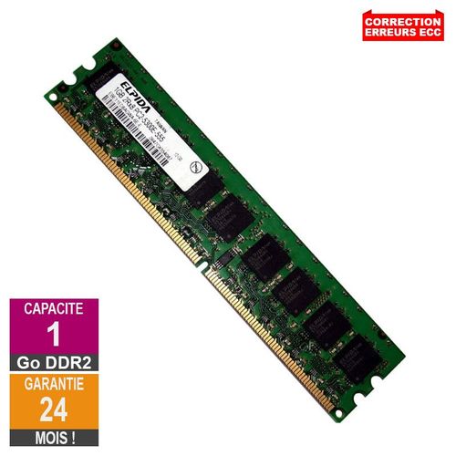 Barrette Mmoire 1Go RAM DDR2 Elpida EBE11ED8AGWA-6E-E DIMM PC2-5300E