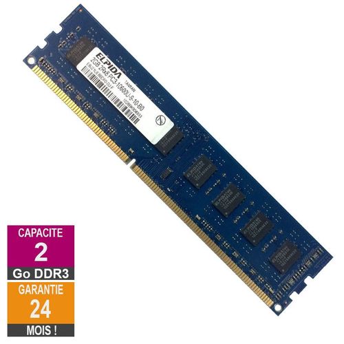 Barrette Mmoire 2Go RAM DDR3 Elpida EBJ21UE8BDF0-DJ-F PC3-10600U 1333MHz 2Rx8