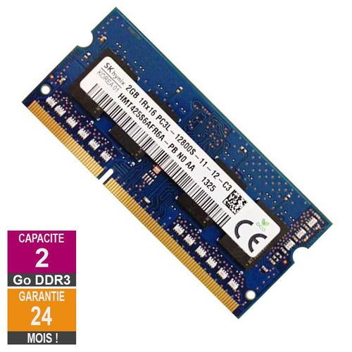 Barrette Mmoire 2Go RAM DDR3 Hynix HMT425S6AFR6A-PB SO-DIMM PC3L-12800 1600MHz 1Rx16