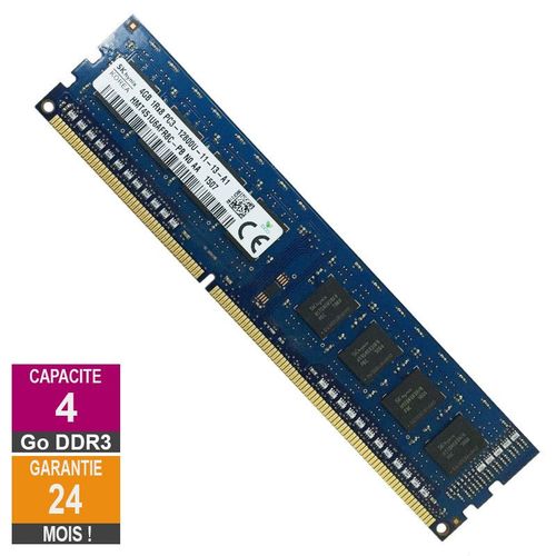 Barrette Mmoire 4Go RAM DDR3 Hynix HMT451U6AFR8C-PB DIMM PC3-12800U