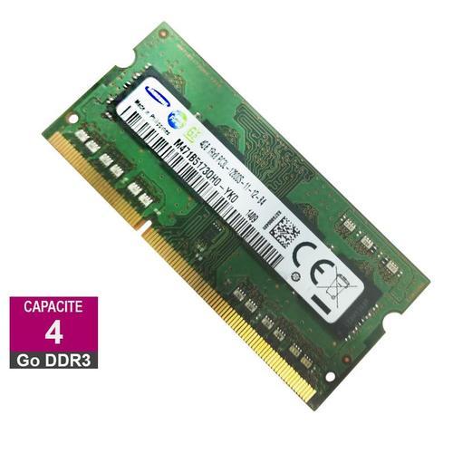 BARRETTE MMOIRE 4GO RAM DDR3 SAMSUNG M471B5173QH0-YK0 SO-DIMM PC3L-12800S 1RX8 698656-154