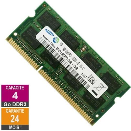 Barrette Mmoire 4Go RAM DDR3 Samsung M471B5273CH0-CH9 SO-DIMM PC3-10600 1333MHz 2Rx8