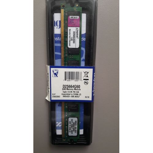 Barrette mmoire de la marque Kingston D25664G60 2GB DDR2 800MHz Non ECC Memory RAM DIMM