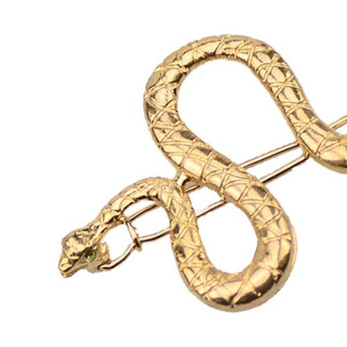Barrettes  Cheveux En Forme De Serpent Pour Femmes Et Filles, Style Boho, pingles  Cheveux En Alliage Mtallique Textur, Faux Yeux En Cristal Vert, Bijoux Modernes