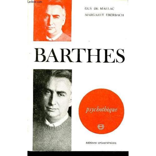 Barthes (Collection : Psychothque N12)   de De Mallac Guy, Eberbach Margaret 