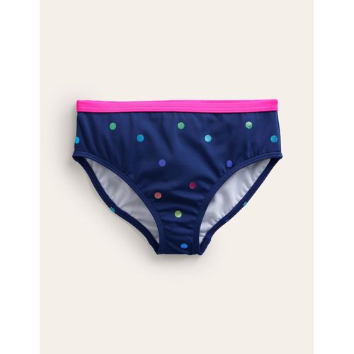 Bas De Bikini  Motif-Pois Confettis Arc-En-Ciel Bleu Marine