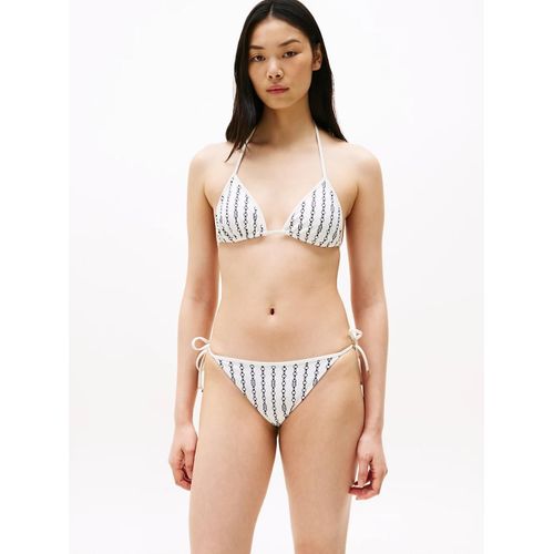 Bas De Bikini Cheeky Motif Imprim  Nouer Cheeky String Side Tie Print/Flag Chain Ivory Silk - Xs