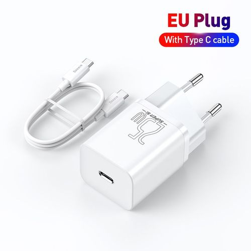 Bas192.- Chargeur Usb C,25w,Support Type C,Pd,Charge Rapide,Chargeur De Tlphone Portable Pour Iphone 15 14 13 Pro Max,Samsung S22,Tablette - Type Eu 25w With Cable #B