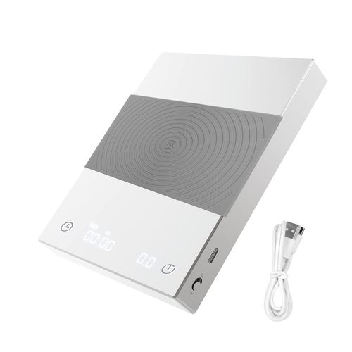 Basic Mirror Plus Balance De Caf Numrique Avec Une Prcision De 0,1G, Fonction De Minuterie, Balance De Barista, Balance  Espresso, Balance Multifonctionnelle De 2Kg/0,1G- Blanc[GAU643007]
