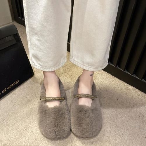 Baskets  Bout Rond Pour Femmes,Chaussures En Cuir Blanc,Mocassins  Enfiler,Fourrure Douce,Loisirs D'hiver Basic Sl - 40