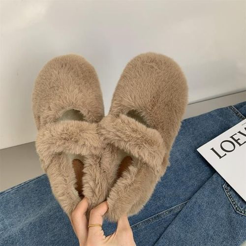 Baskets  Bout Rond Pour Femmes,Chaussures En Cuir Blanc,Mocassins  Enfiler,Fourrure Douce,Loisirs D'hiver Basic Sl - 38