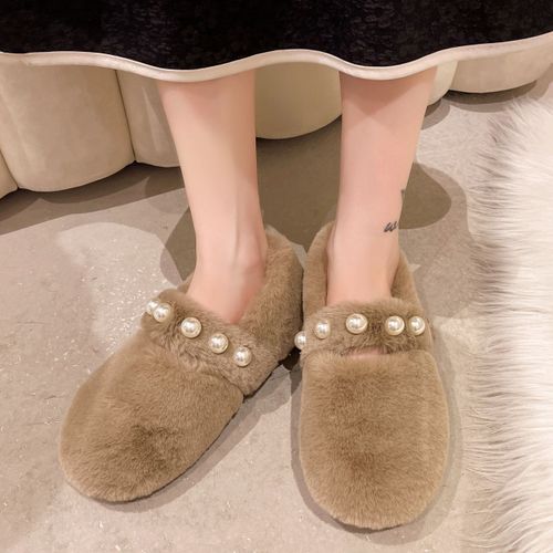 Baskets  Bout Rond Pour Femmes,Chaussures En Cuir Blanc,Mocassins  Enfiler,Fourrure Douce,Loisirs D'hiver Basic Sl - 40
