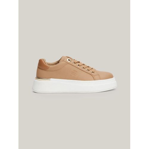 Baskets  Lacets Et Monogramme Th Low Cut Lace-Up Sneaker/Camel - 32