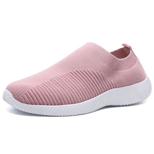 Baskets  Plateforme En Maille Respirante Pour Femmes,Chaussures De Course Dcontractes Et Souples,En Tricot,Plates,Grande Taille 46