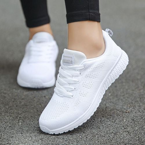 Baskets  Semelles Compenses Pour Femmes,Chaussures Plates Dcontractes,Respirantes,En Maille,Mocassins D't,Plate-Forme,Chaussures De Course,De Gymnastique - 42