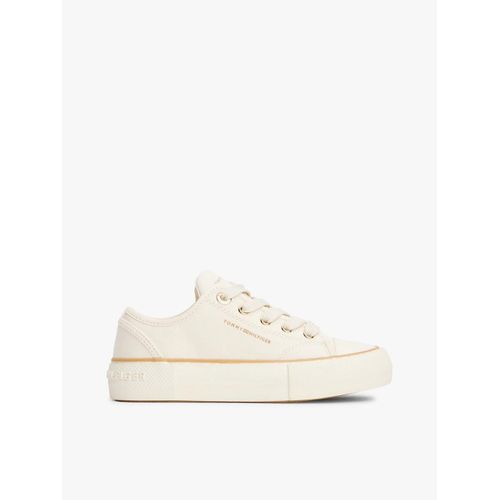 Baskets Chunky En Toile Low Cut Lace-Up Sneaker/Off White - 33