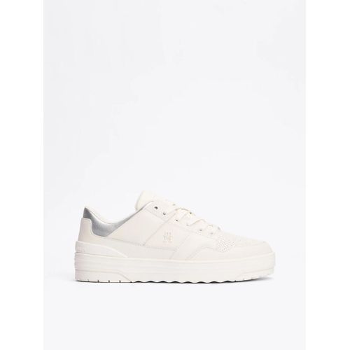 Baskets Colour-Block En Cuir Feminine Basket Sneaker/White - 41