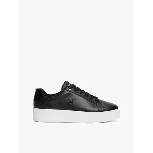 Baskets Compenses En Cuir Th Platform Court Sneaker/Black - 41