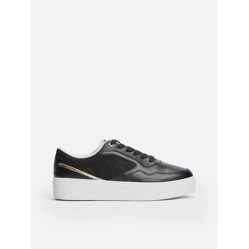 Baskets Compenses Th Monogram En Cuir Platform Monogram Sneaker/Black - 41