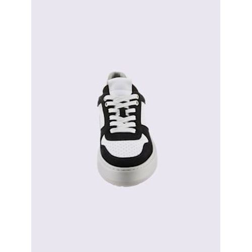 Baskets Cuir De B?Uf Nappa Et Velours - - Noir-Blanc - 36