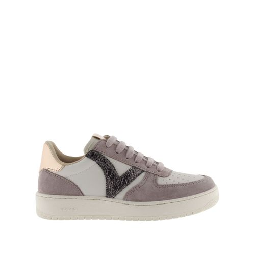 Baskets Effet Cuir Mtallis En Daim Femme Victoria Madrid