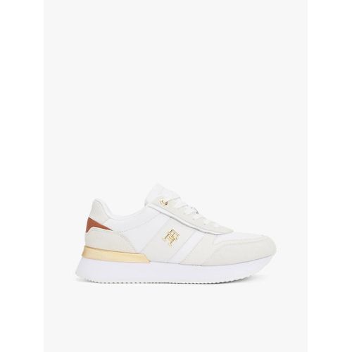 Baskets En Cuir Mtallis Multitextures Th Fashion Runner/Ecru - 38