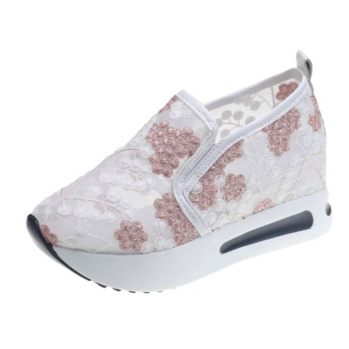 Baskets En Maille Brode Florale Pour Femme,Chaussures  Talons Confortables Et Dcontractes - 40